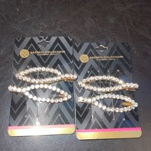 2 Set of Margaret Joseph Hair clips w Rhinestones Macbeth